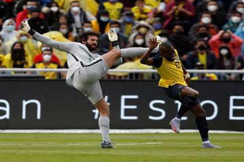 Liverpool keeper Alisson sent off twice for Brazil but both times VAR overturns red card in crazy..