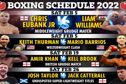 Boxing schedule 2022: Upcoming fights, fixture schedule including Eubank Jr vs Williams TONIGHT and ..