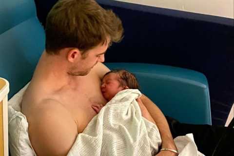 Patrick Bamford’s model partner Michaela gives birth as Leeds star cradles newborn baby in loving..