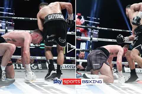 KNOCKDOWN! Jack Catterall's eighth round knockdown against Josh Taylor