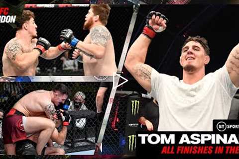 Every UFC finish from Tom Aspinall!  Four fights, four wins!