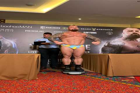 Strongman rivals Hafthor Bjornsson and Eddie Hall weigh combined 47 STONE for heaviest boxing match ..