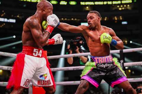 Errol Spence Jr leaves Yordenis Ugas’ eye gruesomely swollen in stoppage victory to set up Terence..