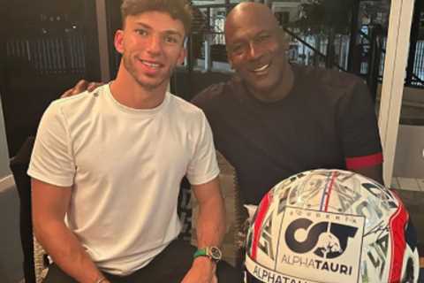 Pierre Gasly enjoys dinner with Michael Jordan as NBA legend hilariously wears F1 star’s helmet and ..