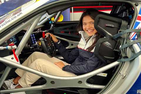 Thrill-seeker Emma Raducanu takes Porsche out for a spin at Brands Hatch after being romantically..