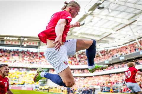 Watch Erling Haaland net TWENTIETH Norway goal in just 21 games as he continues lethal form before..