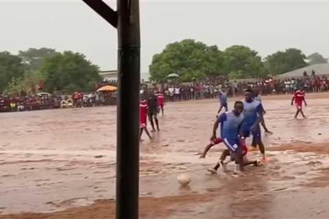 Watch Liverpool star Sadio Mane play on pitch of mud with El Hadji Diouf and Papiss Cisse in..