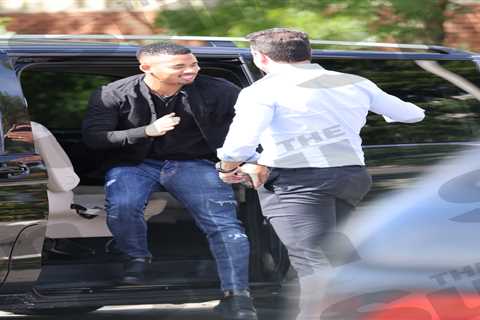 Gabriel Jesus HUGS Arsenal director Edu as he arrives at hospital for medical ahead of £45m..