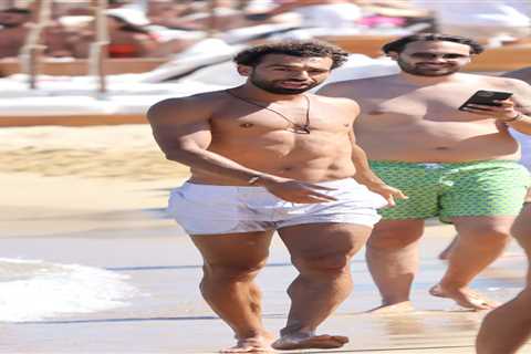 Mo Salah shows off ripped physique on beach in Mykonos after agreeing £400k-a-week contract..