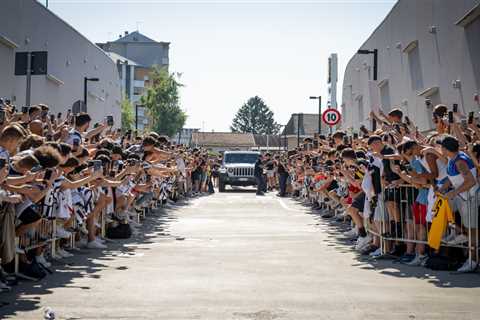 Paul Pogba mobbed by fans as former Man Utd star arrives at Juventus for medical ahead of free..