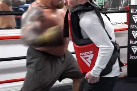 Eddie Hall floors YouTube star Nile Wilson after he volunteers to take punch from the former..