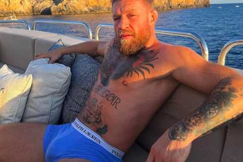 Fans all saying the same thing as Conor McGregor shows off huge bulge while UFC icon relaxes on..