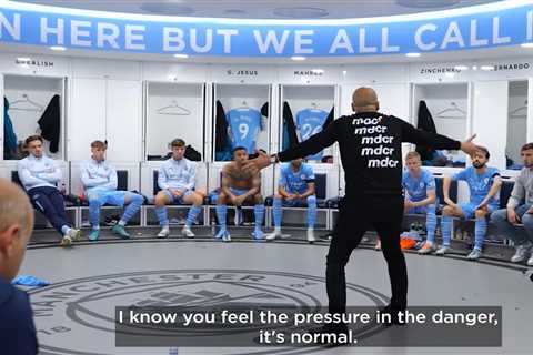 Watch Pep Guardiola’s inspirational half-time team-talk against Aston Villa on final day of the..