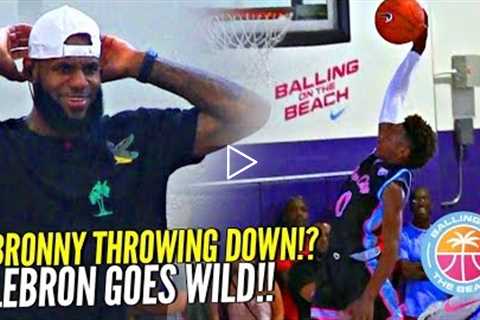 BRONNY James 1st In-Game DUNK!? Gets LeBron OUT OF HIS SEAT Going Wild!! Crowd GOES CRAZY!