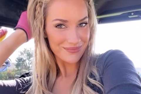 Paige Spiranac boasts her ‘boobs are out’ as she shows off extreme cleavage and nearly spills out..