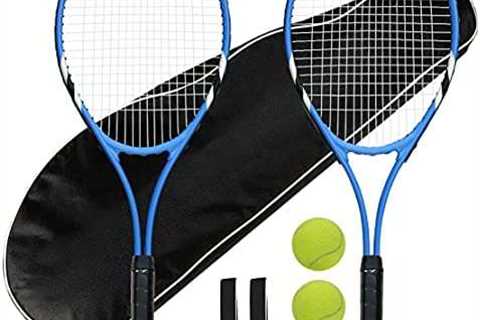 Tennis Rackets 2 Players Recreational for Beginners ,Pre-Strung 27 Inch Light Adult Racquet Set for ..