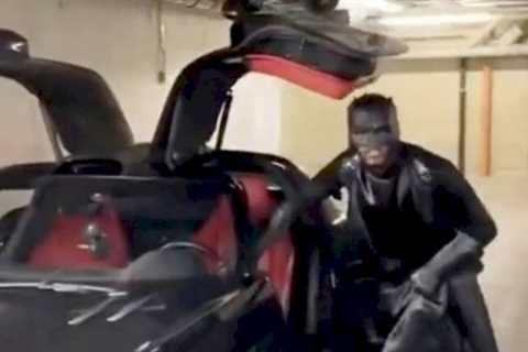 Patrice Evra’s Batman Halloween costume and Batmobile has football pals in hysterics
