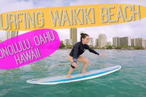 Winter Surfing in Waikiki Beach, Honolulu, Oahu, Hawaii