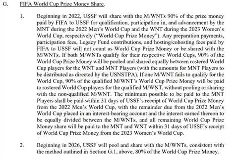 USMNT’s World Cup runs means millions of dollars for USWNT under new prize-money sharing agreement