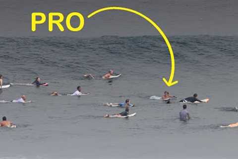 Pro Surfer Negotiates Thick Crowd (Opening Scene) - Uluwatu