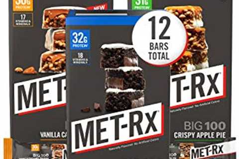 MET-Rx Big 100 Colossal Protein Bars Variety Pack, Super Cookie Crunch, Vanilla Caramel Churro, and ..