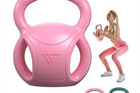 RUNWE [2021 Latest] Strength Training Kettlebells Pink Weight 10 LB with Three-handles for..