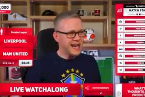 Mark Goldbridge clip of Liverpool’s seventh goal goes viral as he sits on brink of tears