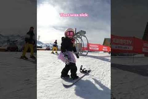 6 Year Old Hits Her FIRST JUMP LINE #snowboarding