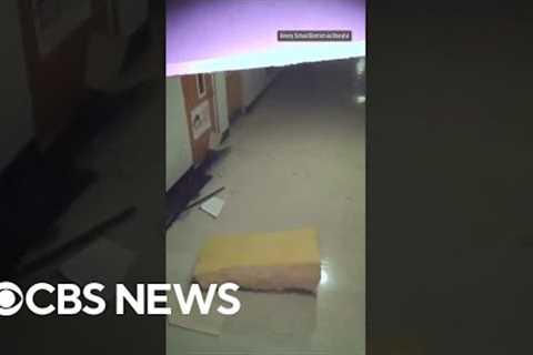 Video shows powerful tornado striking high school in western Mississippi #shorts