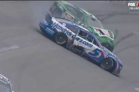 KYLE LARSON RYAN PREECE NOAH GRAGSON HARD HIT CRASH - 2023 GEICO 500 NASCAR CUP SERIES AT TALLADEGA