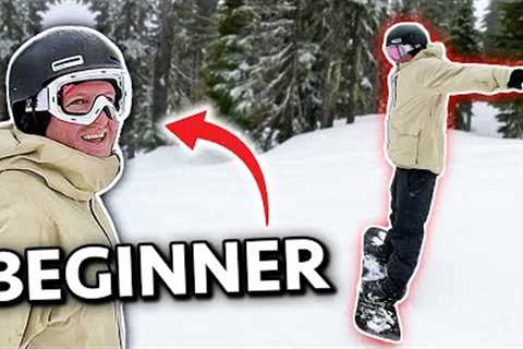 Teaching Beginner Snowboard How To Slide