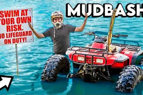 FLOATING MY FOUR-WHEELER ACROSS LAKE! *MUD BASH 2023*