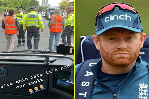 Just Stop Oil block England bus and mock them on Twitter as Jonny Bairstow vents frustration