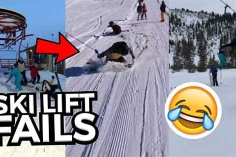 FUNNIEST Ski Lift Fails | Skiers & Snowboarders Falling Off Ski Lifts 😂