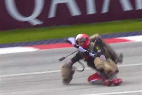 Bizarre moment man hovering over Austrian GP in jet pack CRASHES on track leaving F1 star and..