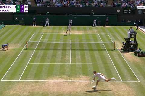 Wimbledon crowd in stitches at ‘next-level beer pong’ as Jiri Lehecka lands wild shot in unlucky..