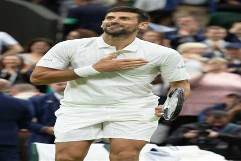 Novak Djokovic still on course for record-levelling eighth Wimbledon title after thumping Jannik..