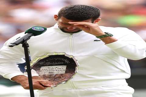 Novak Djokovic breaks down in tears on Centre Court after agonising Wimbledon defeat as wife Jelena ..