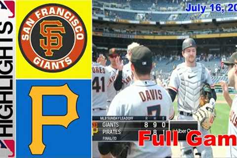 San Francisco Giants vs Pittsburgh Pirates [FULL GAME] 7/16/2023 | MLB Highlights | MLB Season 2023