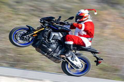 Santa Claus Rides the 2022 Yamaha MT-10 SP