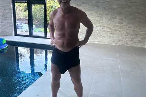 Arsenal legend Ray Parlour stuns fans with cheeky ‘bulge’ picture as he poses in his pants at pool