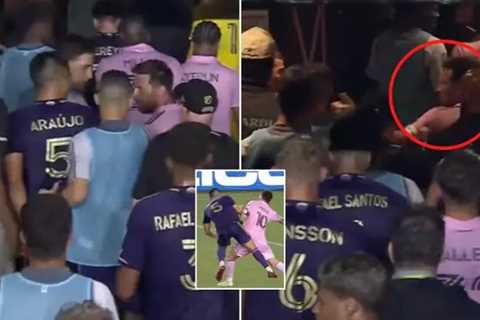 VIDEO; Lionel Messi gets into heated confrontation in the tunnel with rival player