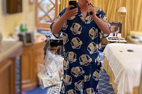 Ryder Cup star MacIntyre shows off wacky pyjamas in hotel room but eagle-eyed fans more focused on..