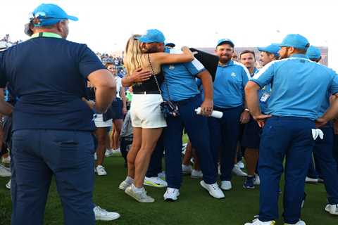 Jon Rahm Seals Perfect Ryder Cup Day with a Kiss from Wife Kelley