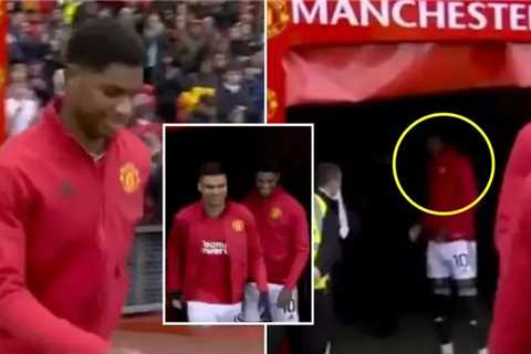 Man Utd supporters divided by Marcus Rashford’s gesture towards Casemiro before Crystal Palace game