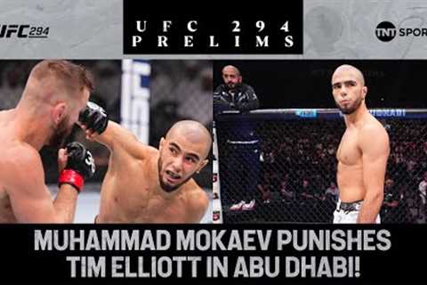 Muhammad Mokaev PUNISHES gritty Tim Elliott with late submission finish! 🔥😤  UFC 294 Prelims