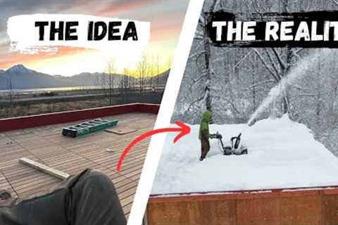 I built a FLAT ROOF house in ALASKA?! (in a Heavy Snowfall Ski Resort Town) | Bison Rooftop Deck