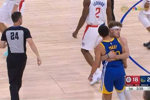 Stephen Curry gets heated and held back from ref after this foul call vs Clippers