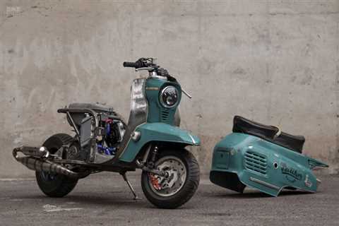 Two custom Vyatka scooters, fresh from the Butcher’s block