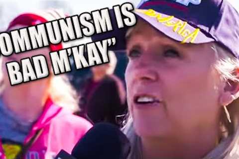 MAGA Lady CRUMBLES When Asked Is America Communist?